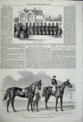 Old Antique Print Derby Oaks Horse Musjid Sport 1859 Victoria Rifle Corps 19th