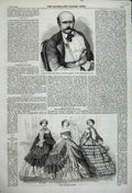 Old Antique Print Paris Fashion 1859 Jules Sandeau French Dramatist Man 19th