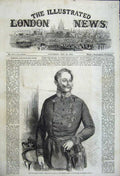 Original Old Antique Print 1859 Portrait Count Gyulai Commander Austrian Italy