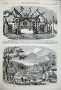 Original Old Antique Print 1859 Jackson Creek Viaduct Railway Lord Elphinstone