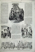 Original Old Antique Print 1859 Westminster Palace Liverpool Fountain Chester