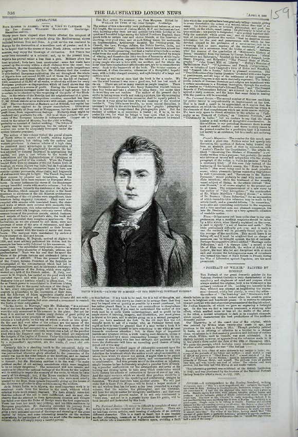 Original Old Antique Print 1859 Portrait David Wilkie National Gallery Artist