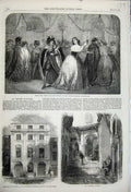 Old Antique Print 1859 Much Ado Nothing Princess Theatre Algiers London 19th