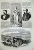 Original Old Antique Print 1859 Temple Saturn Carthage Statue Henry Bazalgette