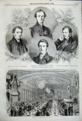 Old Antique Print 1859 Burns Banquet Montreal Nea Zealand Bishops Abraham 19th