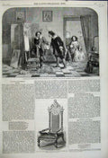 Original Old Antique Print 1859 Burns Press Chair Vandyke Frank Hals Flatou