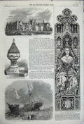 Old Antique Print 1859 Ship Wreck Hamburg Diana University Sydney Window 19th
