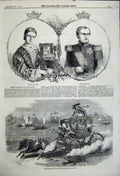 Old Antique Print Princess Napoleon Prince 1859 Kidrapore Omnibus Horse 19th