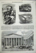 Old Antique Print 1859 Remains Tomb Mausolus Museum Glacier Gries Borca 19th