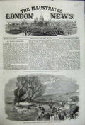 Old Antique Print 1859 View Valparaiso City Fire Buildings Town Burning 19th