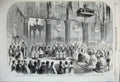 Old Antique Print 1859 War Notre Dam Paris Church Service Victory Magenta 19th
