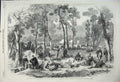 Original Old Antique Print 1859 War Italy Bivouac French Troops Cameriano Horse