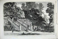 Old Antique Print 1859 Terrace Haddon Steps Trees Garden George Dodgson 19th