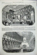 Old Antique Print 1859 King Naples Viceroys Palace Naples Coffin Church 19th