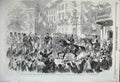 Original Old Antique Print 1859 War Emperor Napoleon Place Royale Alessandria