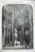 Original Old Antique Print 1859 Interior Church St Lawrence Nuremberg Read 19th