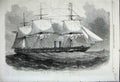 Original Old Antique Print 1859 Steam Frigate Ship Mersey Sailing Sea Maritime
