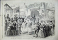 Original Old Antique Print 1859 Henry Fifth Princess Theatre Battle Agincourt