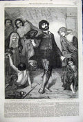 Old Antique Print 1859 Beggars Church Door Rome Family Murray Fine Arts 19th