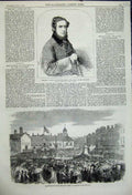 Old Antique Print Lygon Civil Lord 1859 Steel Monument Carlisle Scotland 19th