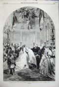 Old Antique Print 1859 Baptism Baby Prince Frederick Victor Albert Berlin 19th