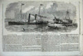 Old Antique Print 1859 Wreck Spanish Barque Vizcaya Newhaven Harbour Ship 19th