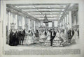 Original Old Antique Print 1859 Soiree Kings College Dancing Men Women Romance