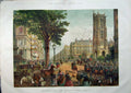 Original Old Antique Print 1859 Colour Boulevard Sebastapol Paris Army Siers