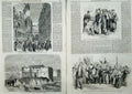 Original Old Antique Print 1859 War Italymole Gate Genoa Proclamation Napoleon