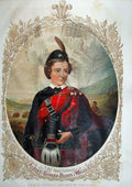 Antique Old Print Repaired Duke Rothsay Prince Albert Edward Wales Colour