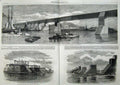 Old Antique Print 1859 Victoria Tubular Railway Bridge Lawrence Montreal 19th