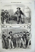 Old Antique Print 1859 Naval Instruction Britannia Training Ship Sailors 19th