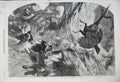 Old Antique Print 1859 Pheasant Shooting Bird Man Rifle Gun Dog Country 19th