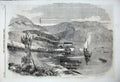 Original Old Antique Print Queen Glasgow Waterworks 1859 Loch Katrine Mountains