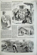 Original Old Antique Print