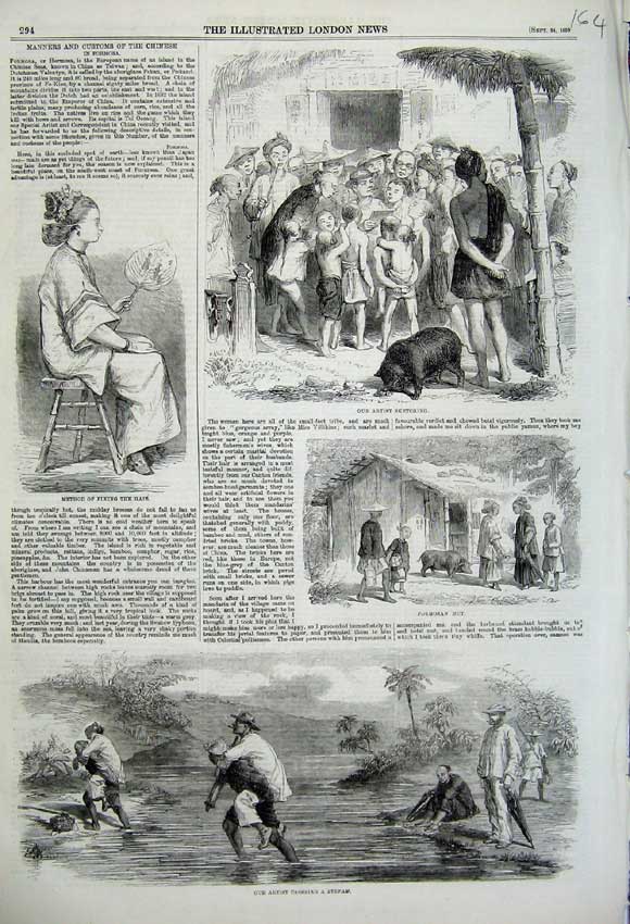 Original Old Antique Print