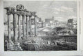 Original Old Antique Print 1859 Ruins Temple Saturn Rome Buildings Architecture