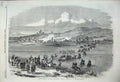 Original Old Antique Print 1859 French Troops Crossing River Mincio Mountains