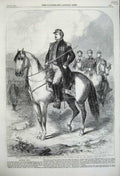 Original Old Antique Print 1859 General Vinoy Commander French Army Italy War