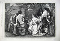 Old Antique Print Delilah Asking Frogiveness Samson 1859 Bible Pickersgil 19th