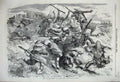 Old Antique Print 1859 War Turcos Fighting Battle Rifled Spear Field Army 19th