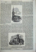 Old Antique Print 1859 Highbury Church Hiawatha Mendelssonh Portia India 19th