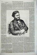 Original Old Antique Print 1859 Portrait Frank Stone Photograph Mayall Man 19th