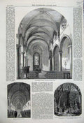 Old Antique Print 1859 Michael'S Church Cornhill Turnbridge Chapel Epping 19th