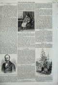 Old Antique Print 1859 Count Minerva Aloe Plant Guernsey Antonelli Pius 19th