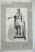Original Old Antique Print 1859 Statue General Neill Sword Man Inaugurated Ayr