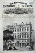 Old Antique Print 1859 Offices Life Association Scotland Edinburgh People 19th