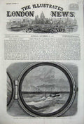 Original Old Antique Print 1859 Dover Saloon Port Great Eastern Steam Ship Sea