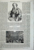Old Antique Print 1859 Augustin Pajou Sculptor Man Puttick Auction Room 19th