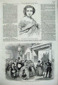 Original Old Antique Print Desiree Artot 1859 Gathering Lint French Army War